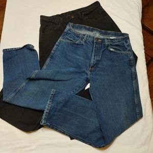 Rustler Mens Jeans 2 pair Blue and Black